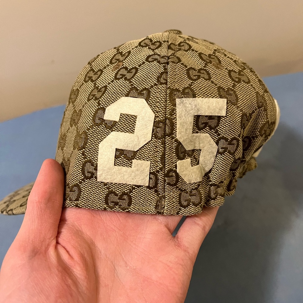 Gucci Patch 25 Baseball Cap Hat Beige Size M (57cm) - Picture 3 of 9